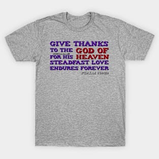 Give Thanks for God's Love Scripture Bible Verse T-Shirt